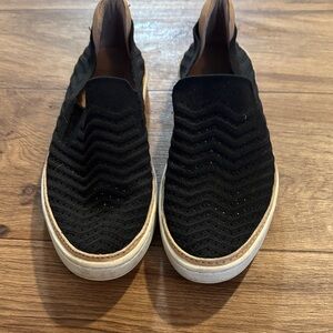 UGG Black and Tan Slip-On Loafers